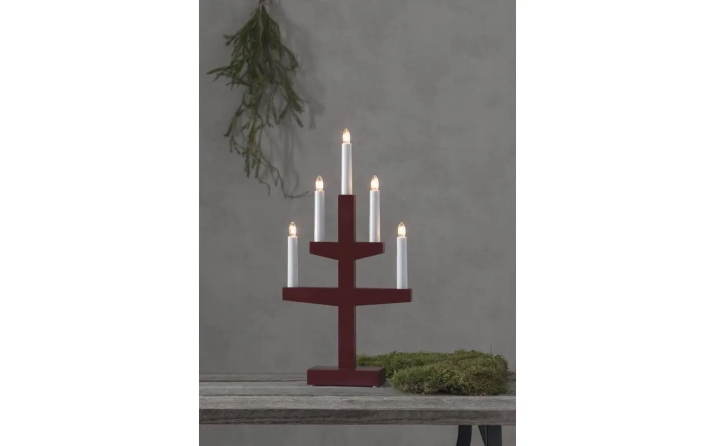 Trapp Adventsljusstake Röd 46cm