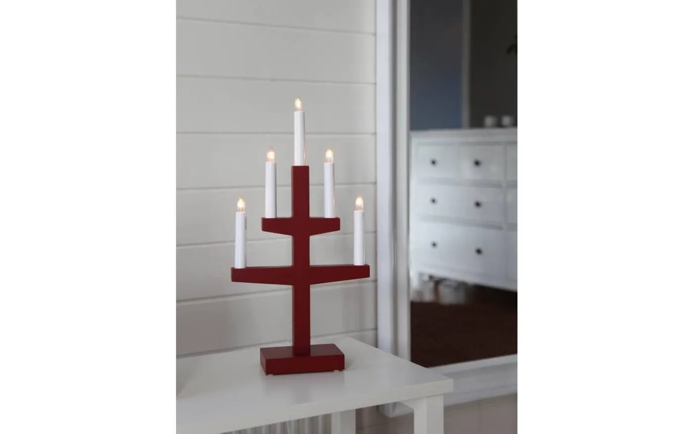 Trapp Adventsljusstake Röd 46cm