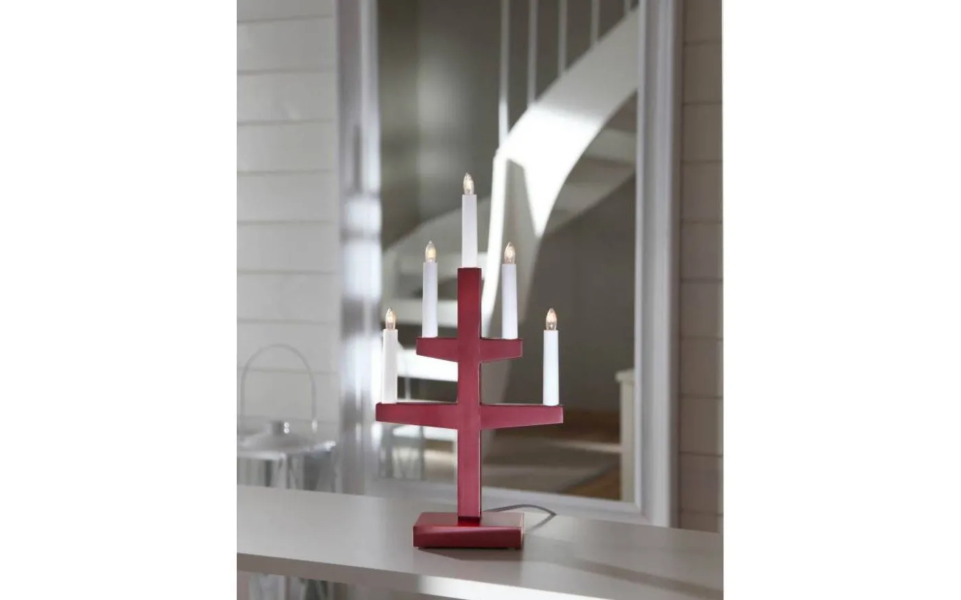 Trapp Adventsljusstake Röd 46cm