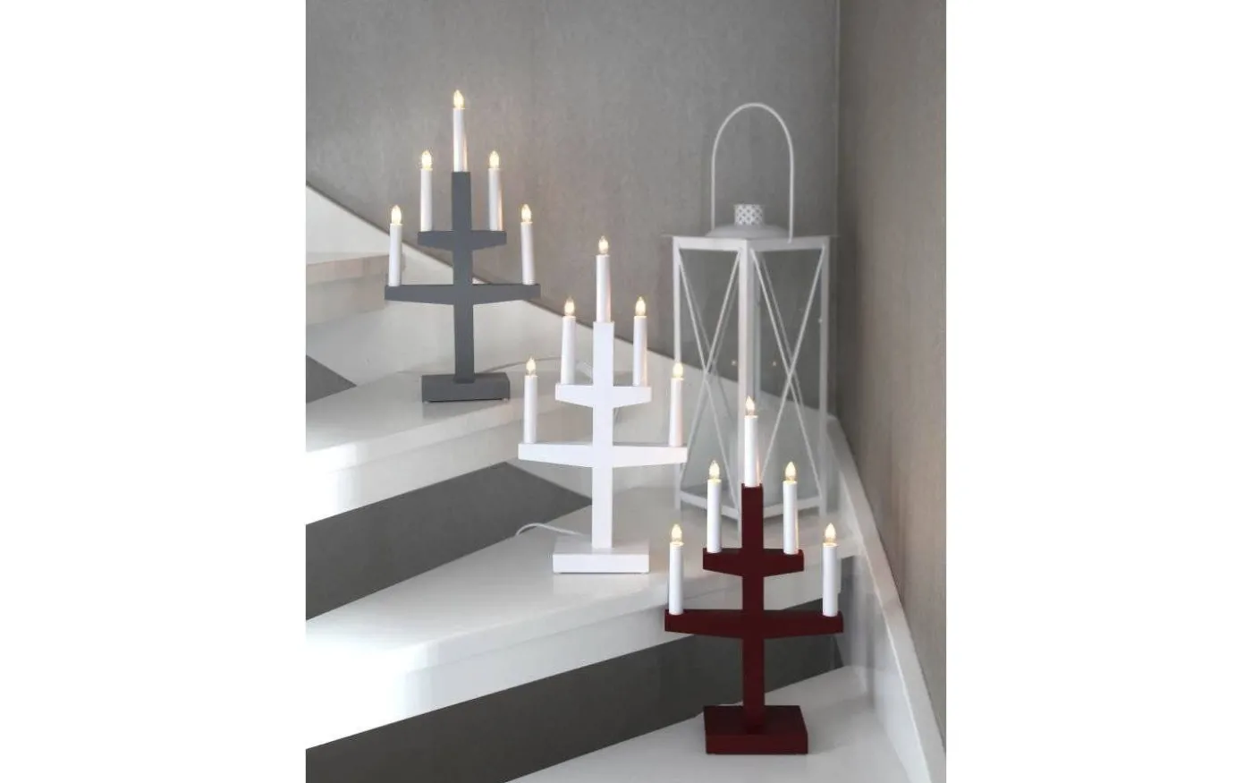 Trapp Adventsljusstake Röd 46cm