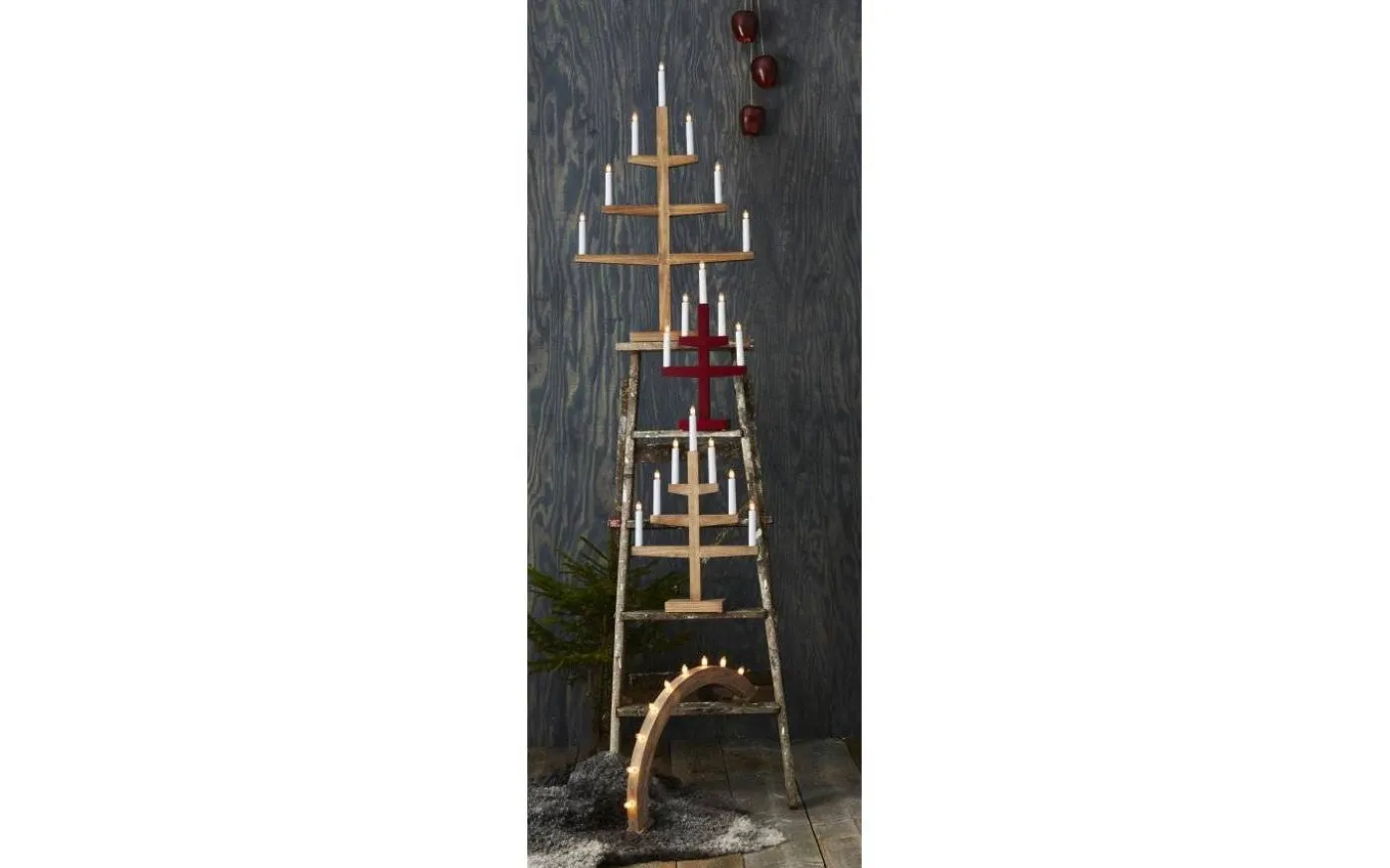 Trapp Adventsljusstake Röd 46cm