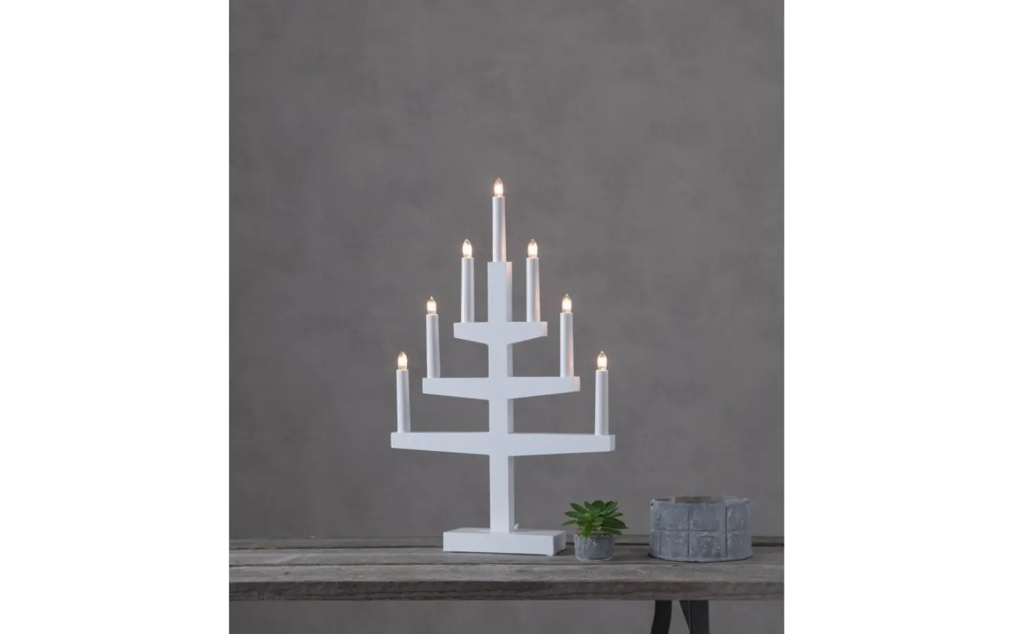 Adventsljusstakar 31-60 Cm<Star Trading Trapp Adventsljusstake Vit 54cm