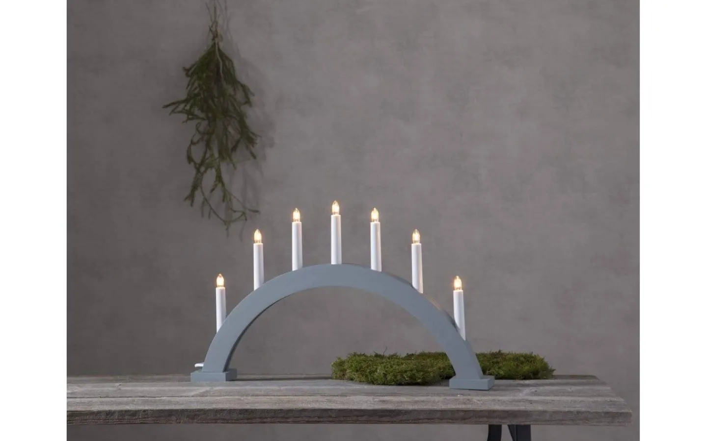 Visa Alla Adventsljusstakar|Adventsljusstakar 31-60 Cm<Star Trading Trapp Båge Adventsljusstake Grå 34cm