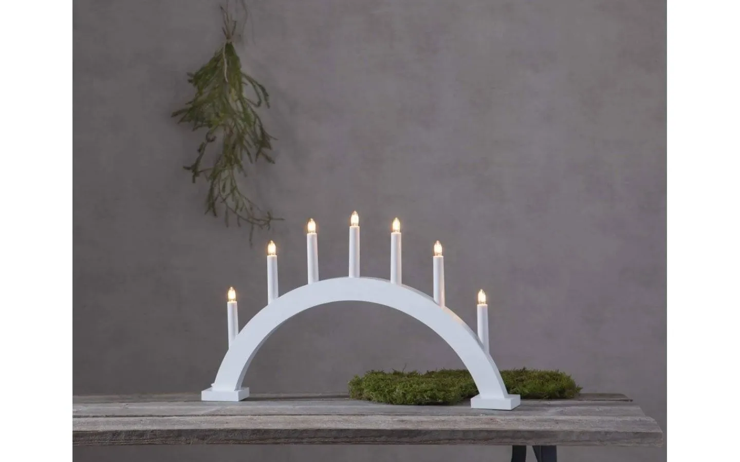 Star Trading Trapp Båge Adventsljusstake Vit 34cm* Visa Alla Adventsljusstakar|Adventsljusstakar 31-60 Cm