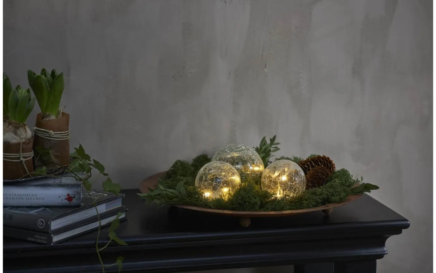 Triss Batteridriven Ljusslinga med Glaskupor 9cm Klar