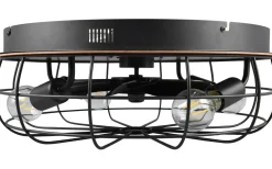 Trondheim Takfläkt 48cm 4xE27 matt svart/trä