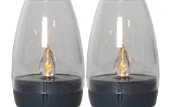 Solcellslampor Dekoration|Visa Alla Solcellslampor<Star Trading Tropea Solcellsdriven Ljuslykta 2-pack Grafit