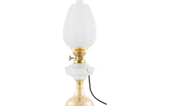 Karlskrona Lampfabrik Trossö 70 - Mässing / Elmonterad* Fotogenlampor|Bordslampor