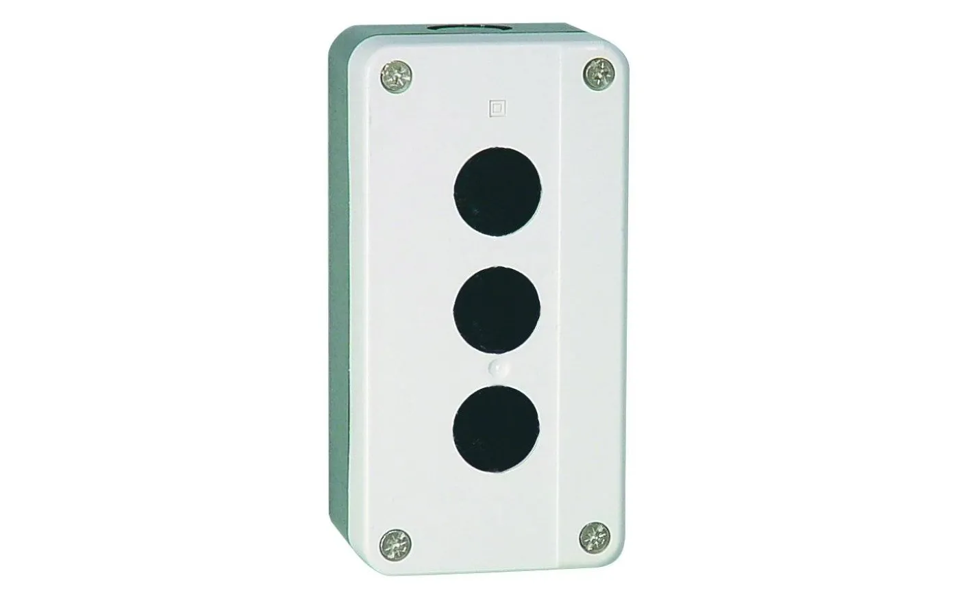 Tryckknappslåda, Svart/ljusgrå, 3-håls, KB2