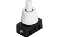 Malmbergs Tryckströmbrytare, Vit, 12 mm* Belysningstillbehör|Strömbrytare & Vägguttag