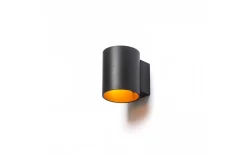 Hall & Trappa|Lampetter<Rendl Tuba W Vägglampa Mattsvart/Guld G9