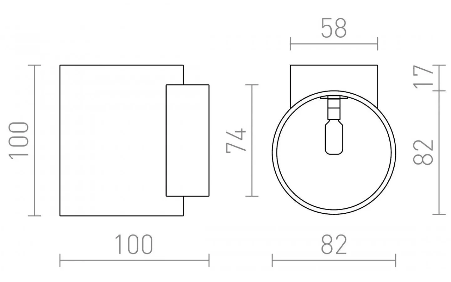 Hall & Trappa|Lampetter<Rendl Tuba W Vägglampa Mattsvart/Guld G9
