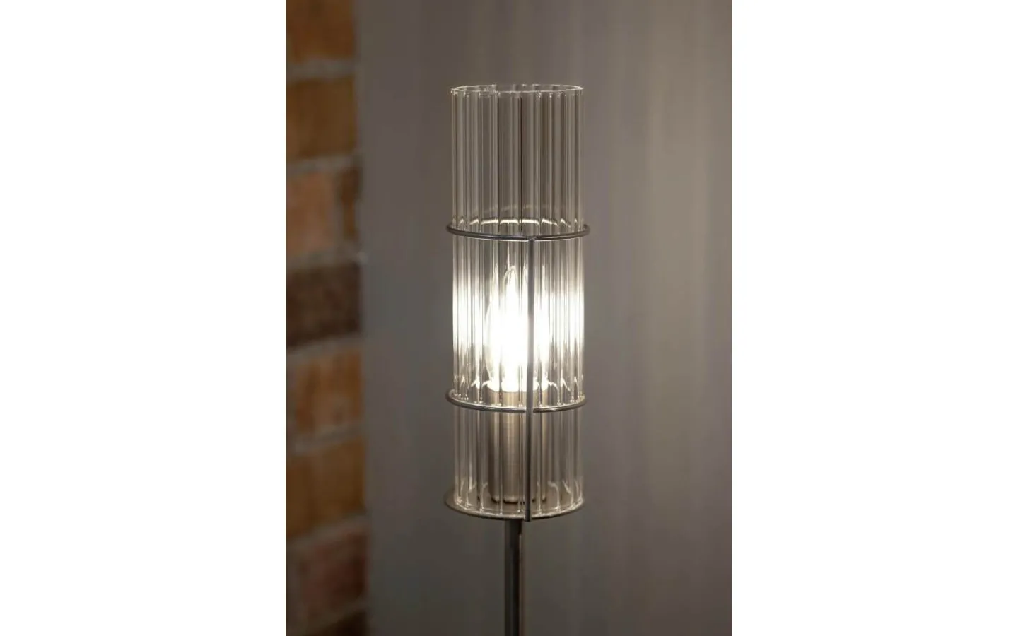 Markslojd Tubo Bordslampa 65cm Satin Nickel/Klar* Vardagsrum|Bordslampor