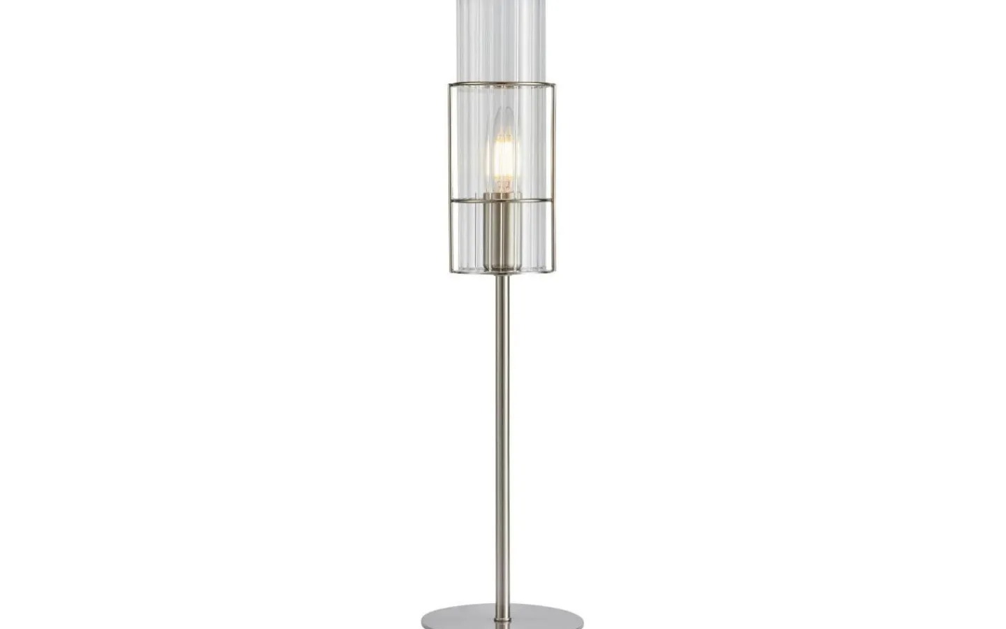 Vardagsrum|Bordslampor<Markslojd Tubo Bordslampa 50cm Satin Nickel/Klar