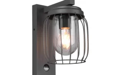 Trio Lighting Tuela Vägglampa E27 antracit rörelsesensor IP44* Vägglyktor|Vägglampor Utomhus