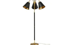 Klassiska Golvlampor|Golvfötter<ArmaturHantverk Tullgarn Golvfot 148cm 3L Mässing/Svart