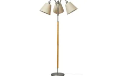 Klassiska Golvlampor|Golvfötter<ArmaturHantverk Tullgarn Golvfot 148cm 3L Råjärn/Ek