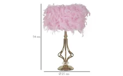 Tutto Bordslampa Fjädrar 54cm Rosa