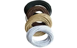 Lampsladdar<Texa Design Tvinnad Svart Textilkabel 2x0,75 Metervara