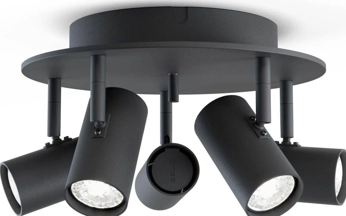 Runda Takspotlights|Takspot Med 3 Lampor<Belid Tyson Spotlight 5L 29cm Svart