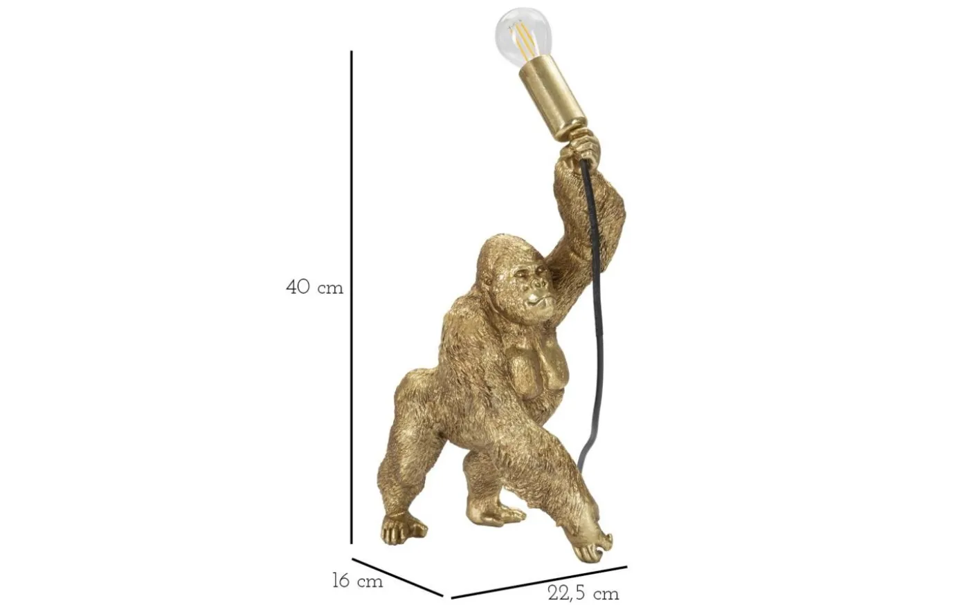 Umbria Bordslampa Gorilla 40cm Guld
