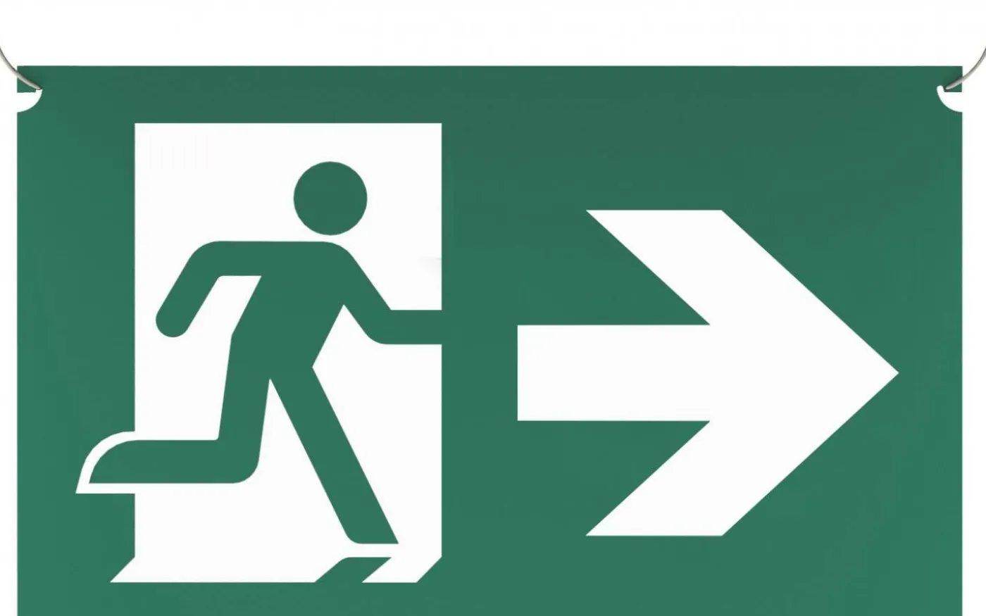 Underhängande piktogram med pil höger eller vänster