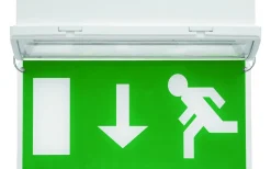 Nödbelysning<Malmbergs Underhängande piktogram med pil ner