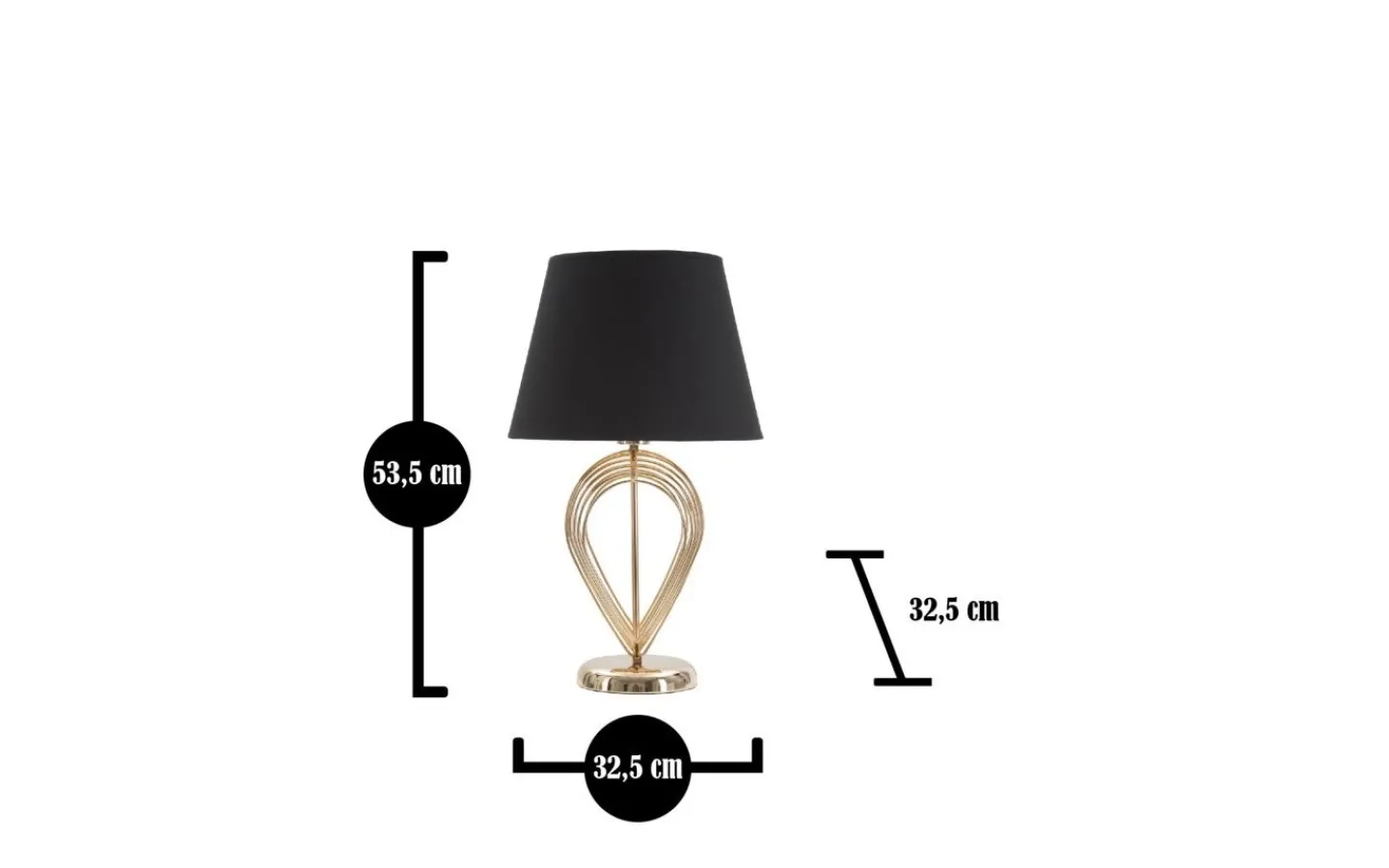 Mauro Ferretti Unity Bordslampa 53,5cm Guld/Svart* Bordslampor