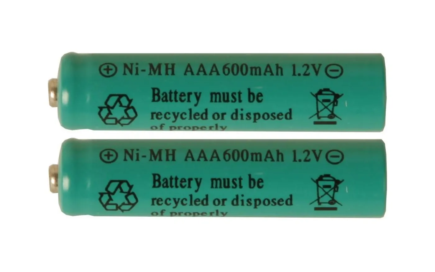Uppladdningsbara AAA-batteri 1,2V 600mAh Ni-MH 2-pack