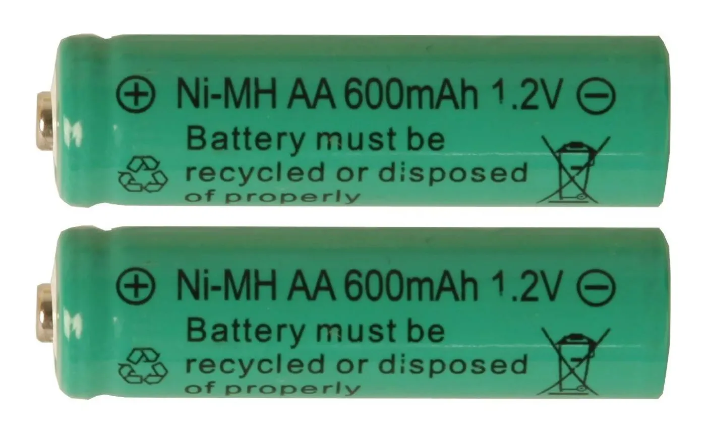 Uppladdningsbara AA-batteri 1,2V 600mAh Ni-MH 2-pack