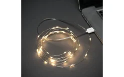 Julpynt Inomhus<Konstsmide USB Ljusslinga 4,95m Varmvit