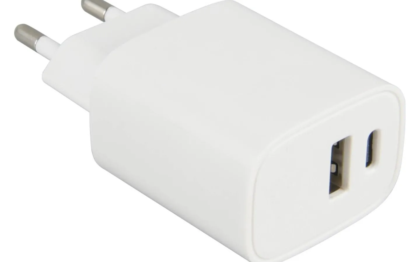 Reality USB-A + USB-C-laddare vit* Powerbanks & Laddare