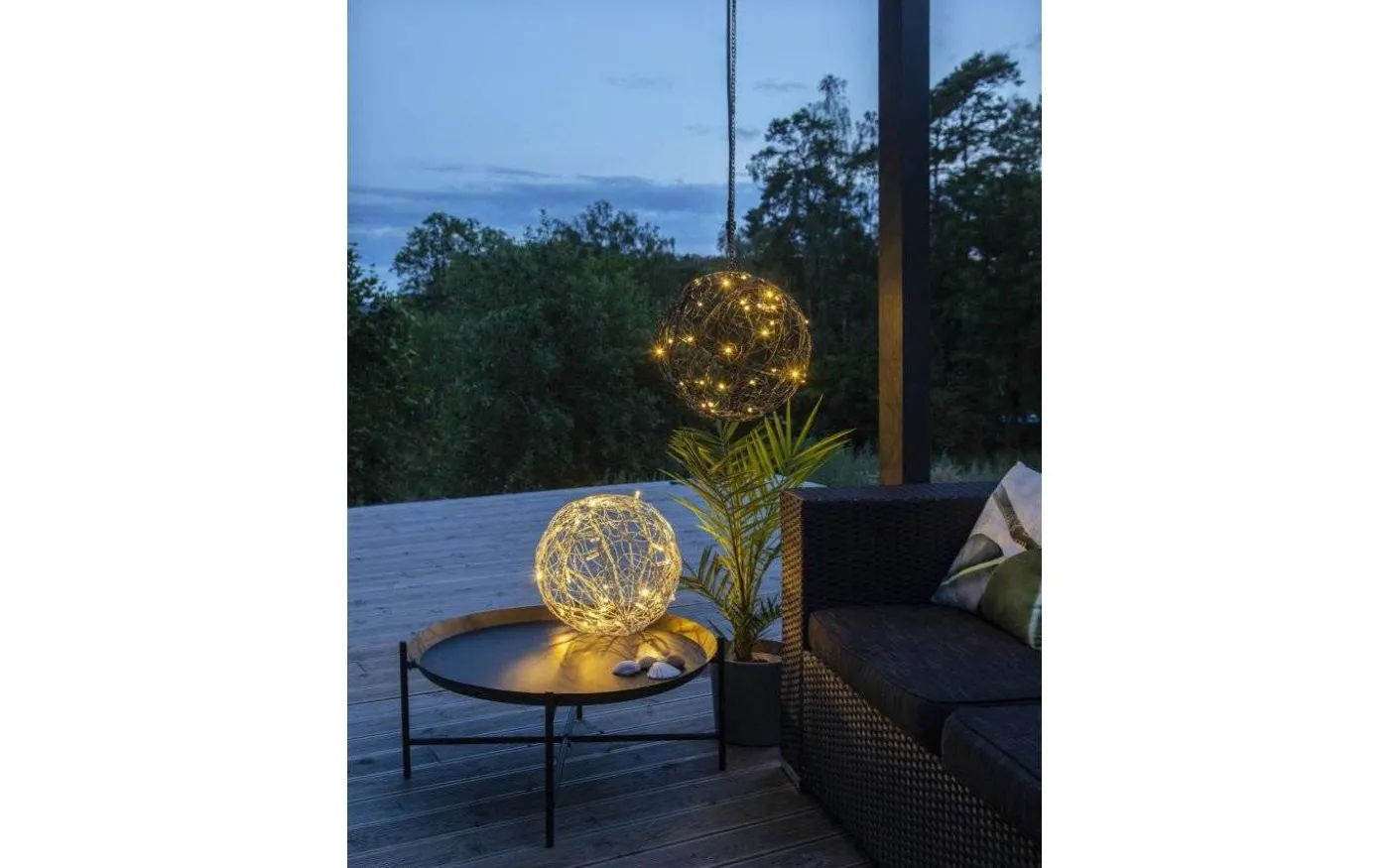 Utomhusdekoration Klot System LED 35cm Svart