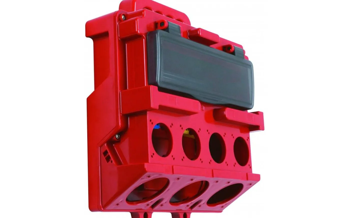 Uttagskapsling, röd, 12 moduler, IP44