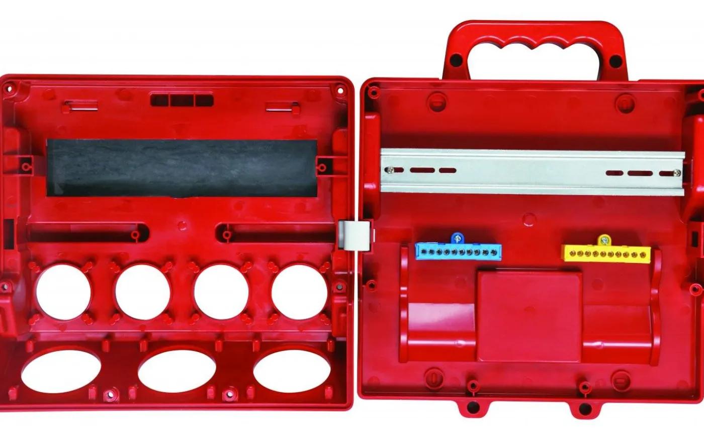 Uttagskapsling, röd, 12 moduler, IP44