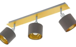 Eglo Valbiano Takspotlight 56cm Borstad mässing* Avlånga Takspotlights|Takspot Med 3 Lampor