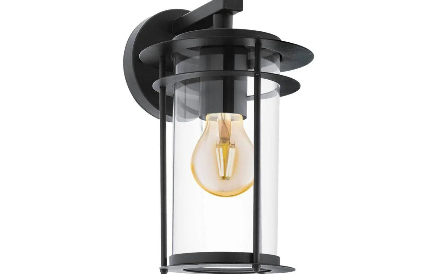 Vägglyktor|Badrum<Eglo Valdeo Vägglykta Svart/Klar IP44