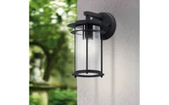 Vägglyktor|Badrum<Eglo Valdeo Vägglykta Svart/Klar IP44