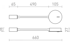 Rendl Vale Vägglampa 66cm 3000K 150lm 3W LED Svart* Läslampor