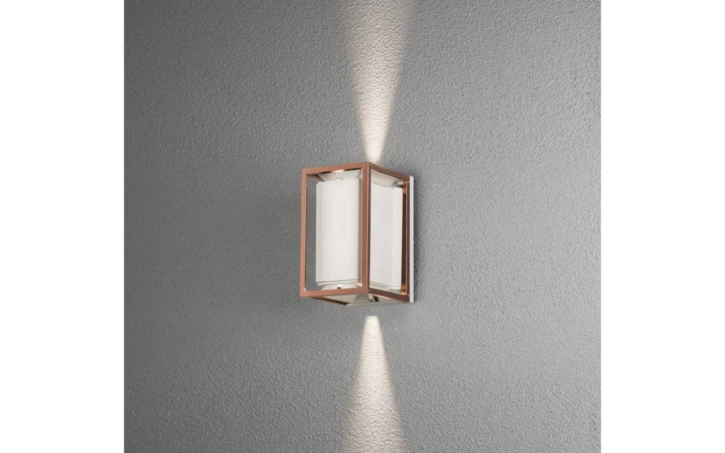 Kustnära Belysning|Upp & Nedljus Lampor<Konstsmide Vale Vägglampa LED Vit/Koppar IP44