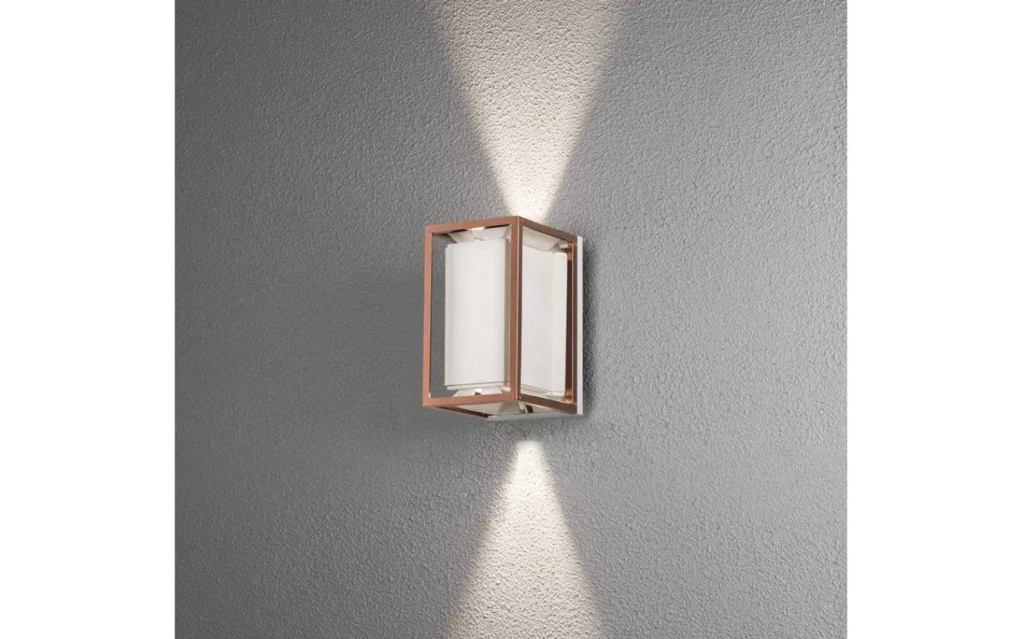 Kustnära Belysning|Upp & Nedljus Lampor<Konstsmide Vale Vägglampa LED Vit/Koppar IP44