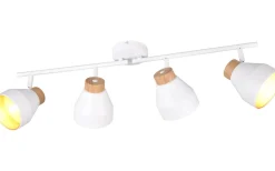 Avlånga Takspotlights|Takspot Med Minst 4 Lampor<Reality Valentin Spotlight 4-delad E14 matt vit/guld/trä