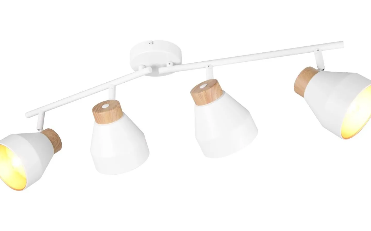 Avlånga Takspotlights|Takspot Med Minst 4 Lampor<Reality Valentin Spotlight 4-delad E14 matt vit/guld/trä