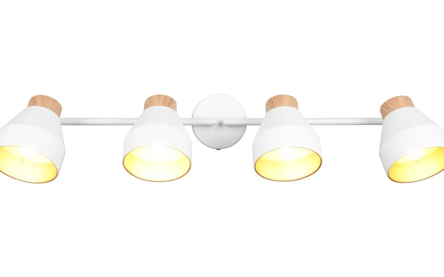 Avlånga Takspotlights|Takspot Med Minst 4 Lampor<Reality Valentin Spotlight 4-delad E14 matt vit/guld/trä