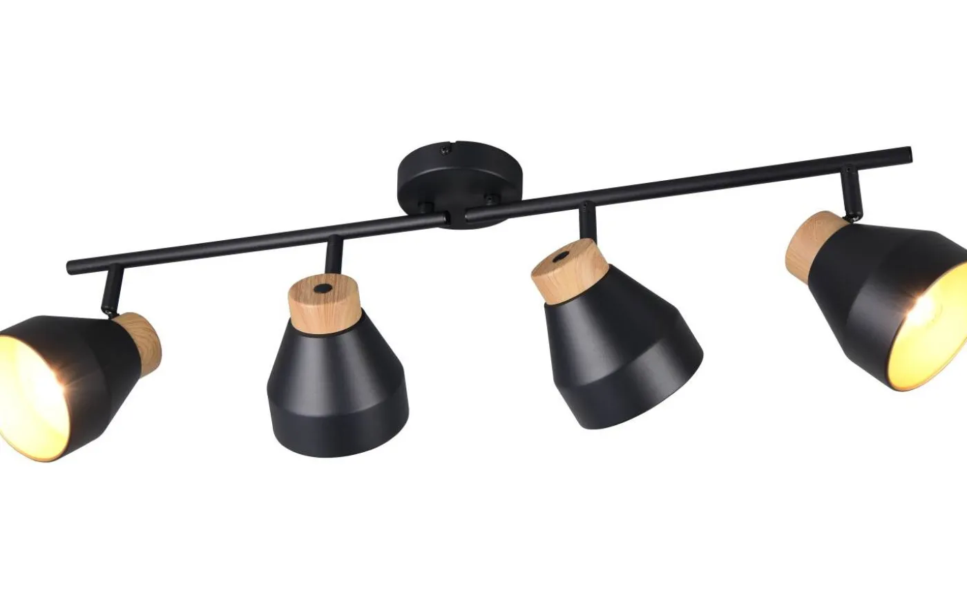 Valentin Spotlight 4-delad E14 matt svart/guld/trä