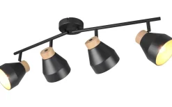 Valentin Spotlight 4-delad E14 matt svart/guld/trä