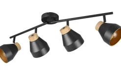Valentin Spotlight 4-delad E14 matt svart/guld/trä