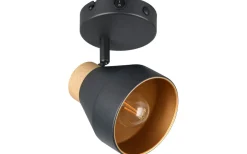 Valentin Spotlight E14 matt svart/guld/trä