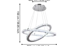 Stora Taklampor Ø50-69 Cm<Eglo Varazzo Taklampa 67cm LED 3000K 29,6W Krom
