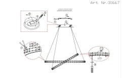 Stora Taklampor Ø50-69 Cm<Eglo Varazzo Taklampa 67cm LED 3000K 29,6W Krom